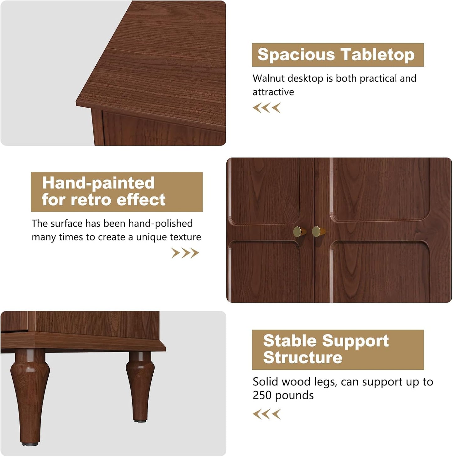 ARTPOWER 67'' Mid-Century Modern TV Stand with Storage Drawer and Doors, Long TV Stand with Adjustable Shelves for 75 Inch TV for Living Room, Bedroom, Brown