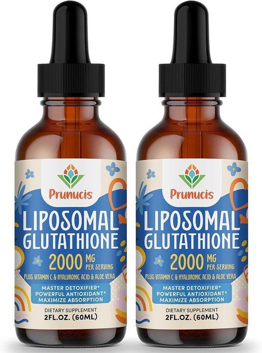 2000MG Liposomal Glutathione Liquid, 98% Absorption, Glutathione Liquid Supplement, Active Form L- Glutathione, Powerful Antioxidant Non-GMO for Immune System, Aging Defense, Detox, 4 FL.OZ