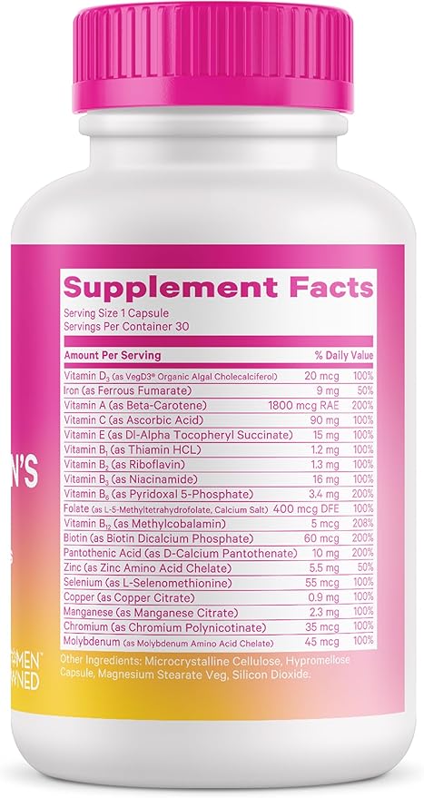 Pink Stork Women's Multivitamin 19 Vitamins B6, B12 B12 & 30 Capsules