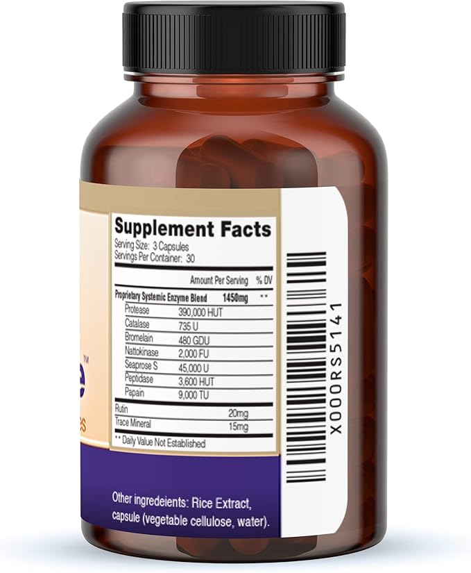 ProOneZyme Systemic Proteolytic Enzymes Supplement 90 Capsules