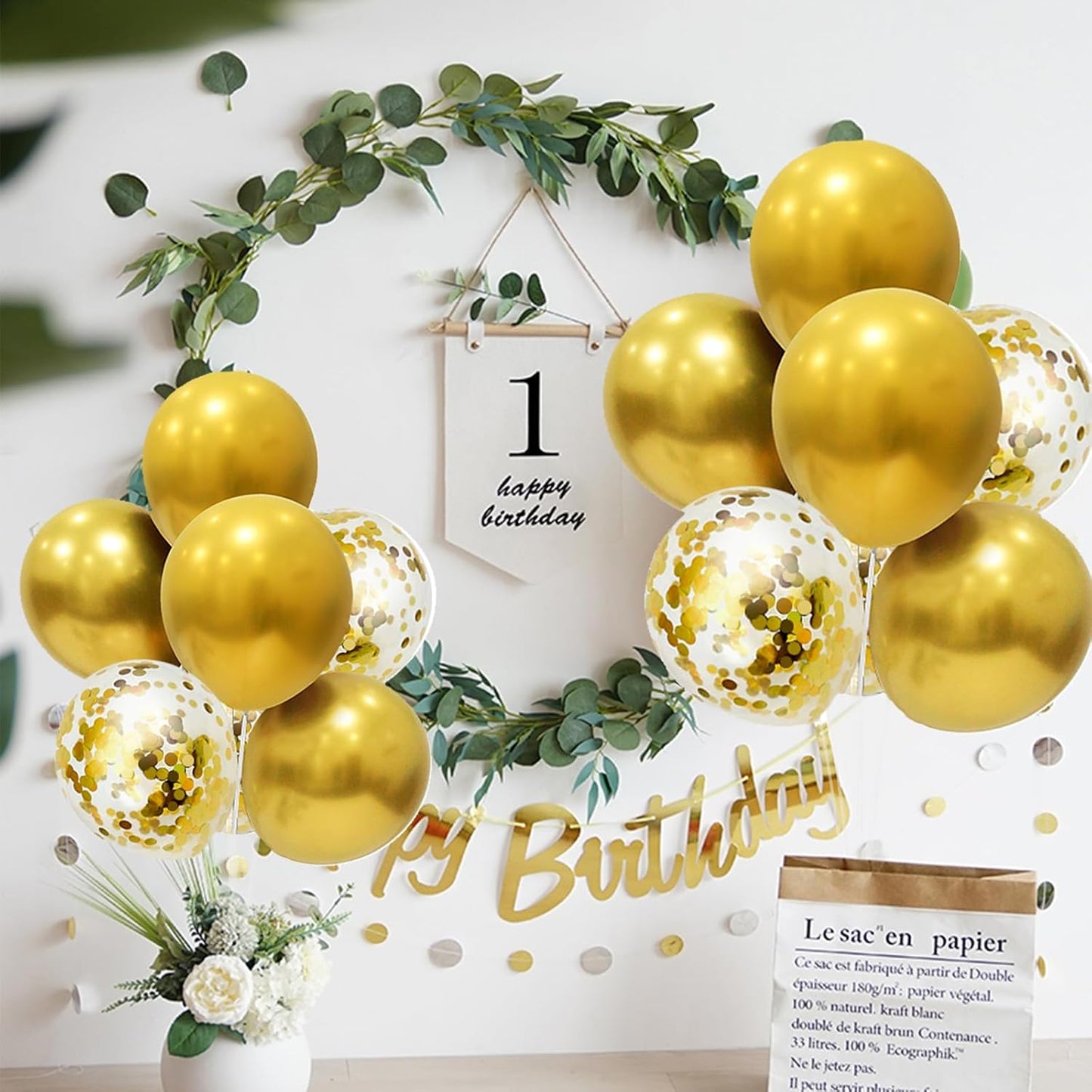 Gold Party Decorations Balloon Stand Centerpiece Table Decorations for Birthday Bridal Shower Graduation Wedding Anniversary Engagement Mother's Day Father's Day New Years 2025(Gold set4)