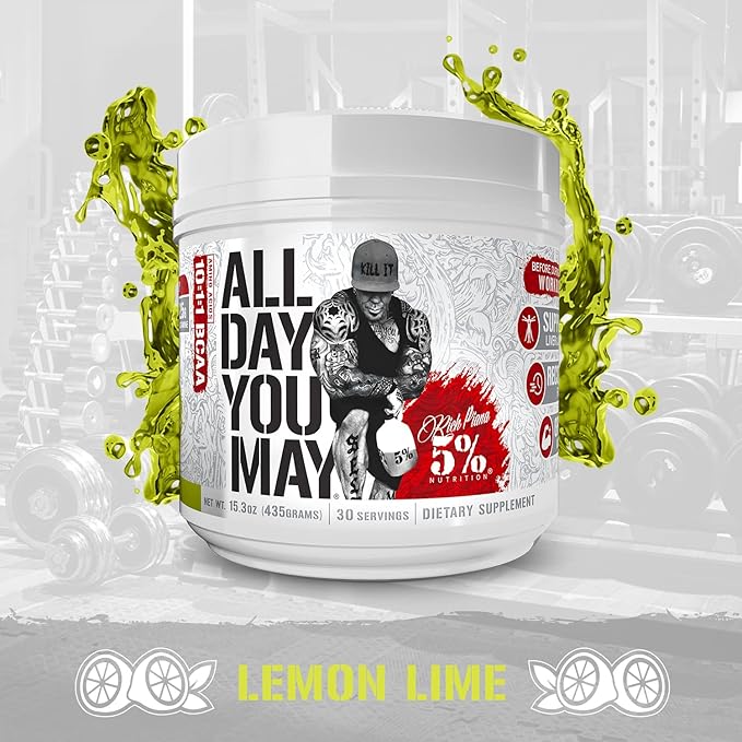 5% Nutrition Rich Piana AllDayYouMay BCAA Powder 15.3 oz, 30 Servings
