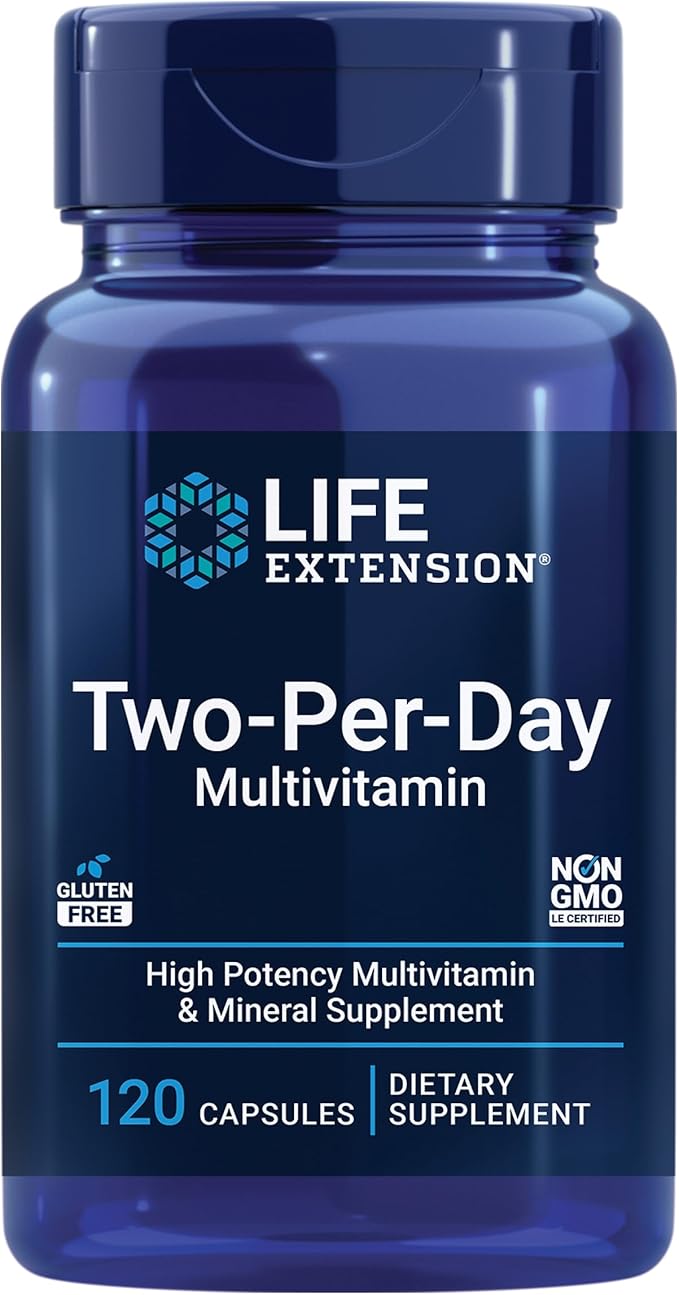 Life Extension Two-Per-Day Multivitamin, Vitamins B, 25 Vitamins, 120 Capsules