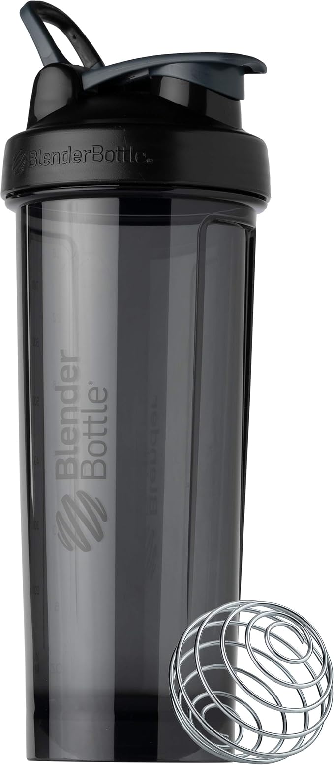 BlenderBottle Shaker Bottle Pro Series Perfect for Protein Shakes and Pre Workout, 32-Ounce (Black) and 24-Ounce (Black)