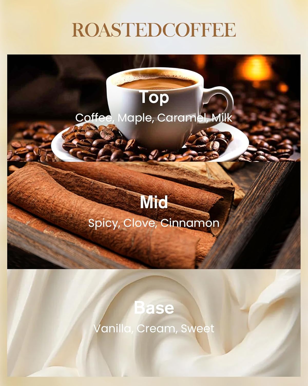 M&SENSE Roasted Coffee Scented Candle, Soy Natural Wax Candles, 14.1oz 60H Burn Time Slow Burning, Stress Relief Home Fragrance Housewarming Gifts