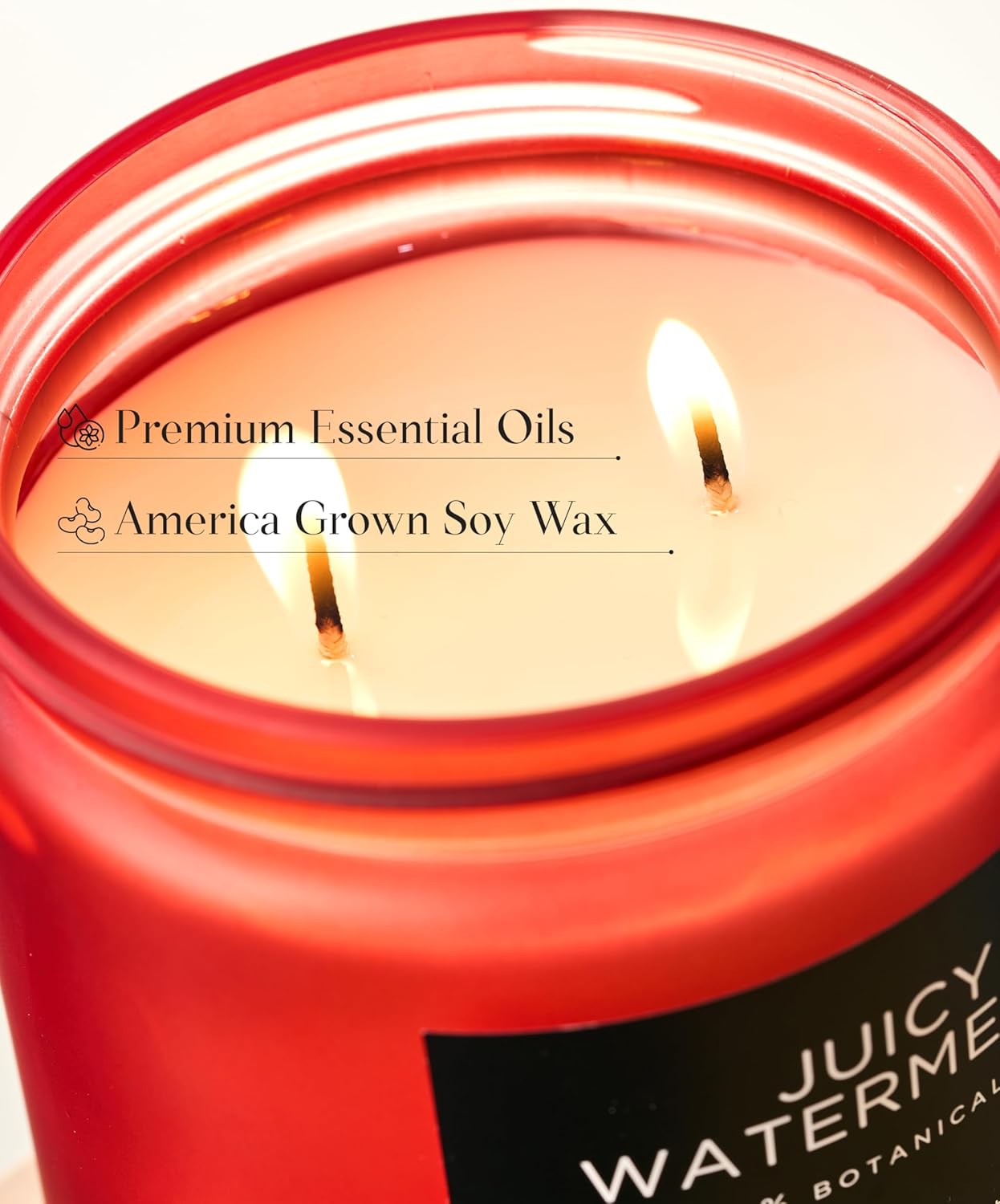 M&SENSE Juicy Watermelon Scented Candle - 11.6oz Clean Non Toxic Natural Soy Wax 70-Hour Burn Long Lasting Candle, 2-Wick Fruit Scent for Home Decor & Housewarming Gifts - Fragrance for Women & Men