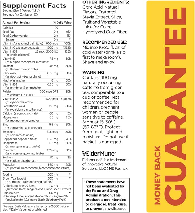 Pureboost Immune Clean Energy Drink Mix: 1200 mg 28 Vitamins, 30 Count)