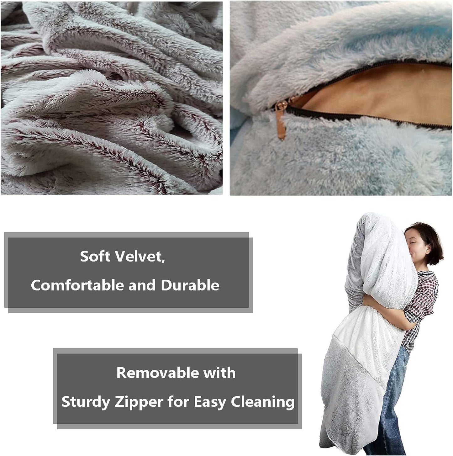 Big Huge Giant Bean Bag Chair for Adults, (No Filler) Bean Bag Chairs in Multiple Sizes and Colors Giant Foam-Filled Furniture - Machine Washable Covers, Double Stitched Seams (Red,5FT)