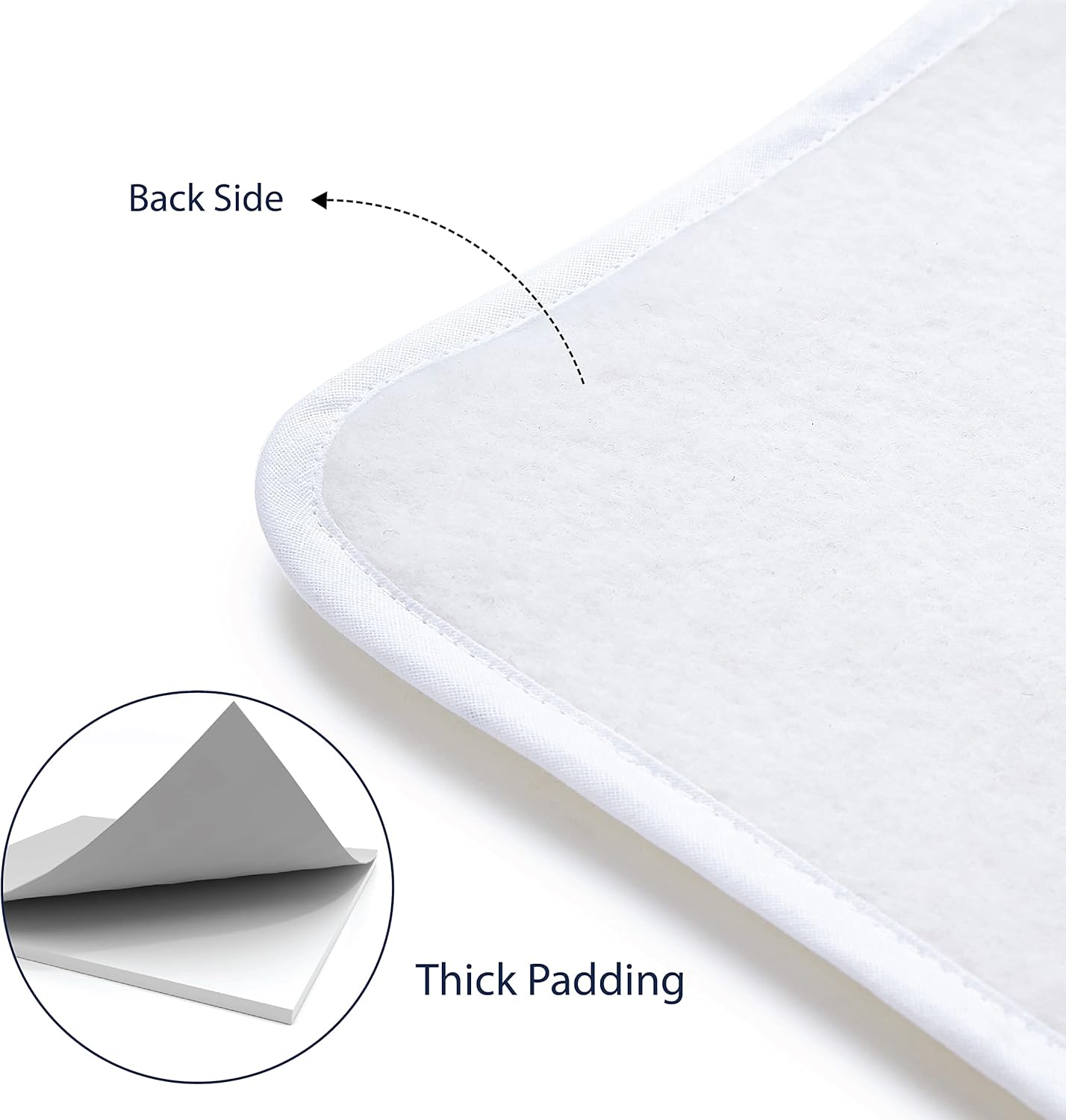 Encasa Homes Ironing Mat/Pad (Small 28"x20") with 3mm Padding & Silicone Iron Rest for Steam Pressing on Tabletop or Bed - Heat Resistant, Portable, Quilting & Travel Blanket - Daisy Grey