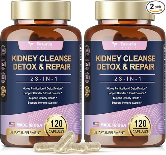 2 Packs Kidney Cleanse Detox & Repair Capsules, Urinary Tract Health for Woman with Chanca Piedra & Cranberry Pills for Kidney Support Supplement Extra Strength Kidney Stones Dissolver