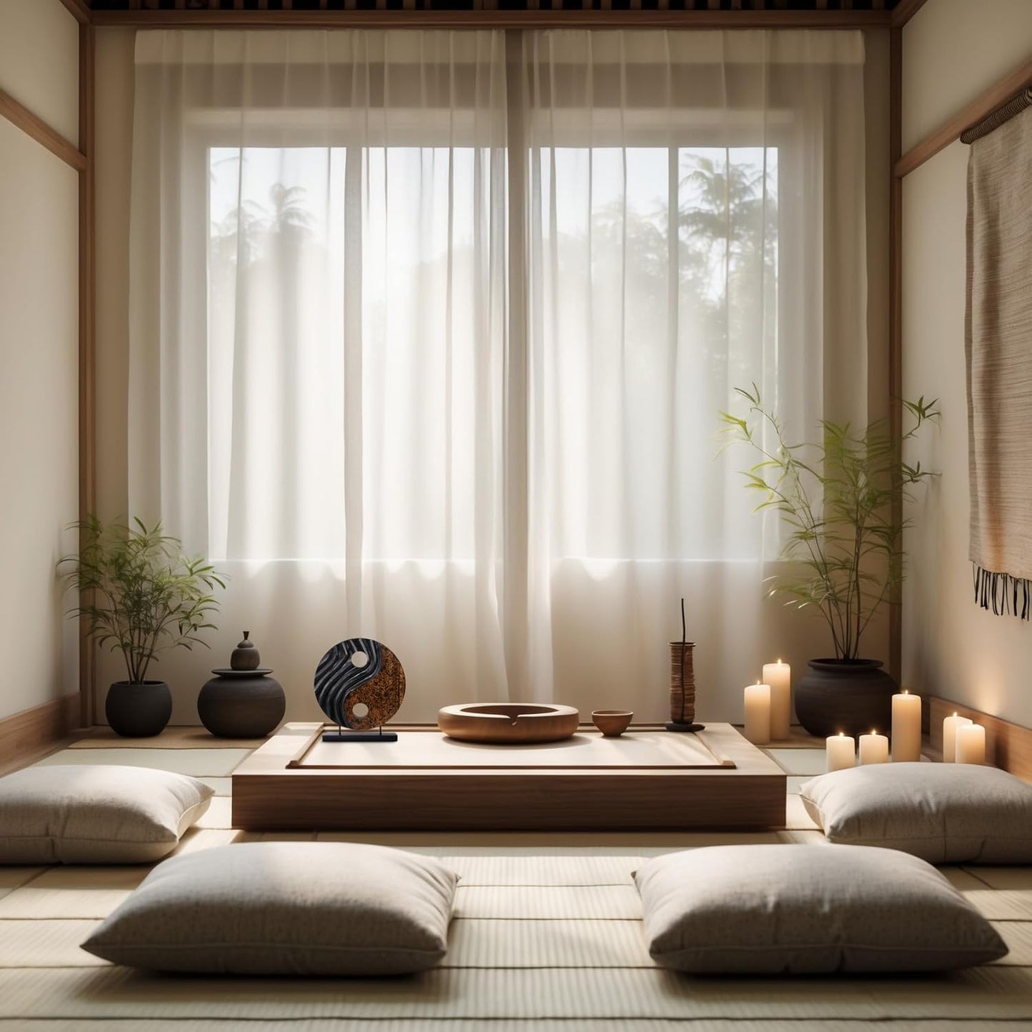 Decozen Handcrafted Solid Wood Yin Yang Sculpture Ideal for Home, Mantel, Fireplace, and Foyer Decor - Valentines Day Gifts