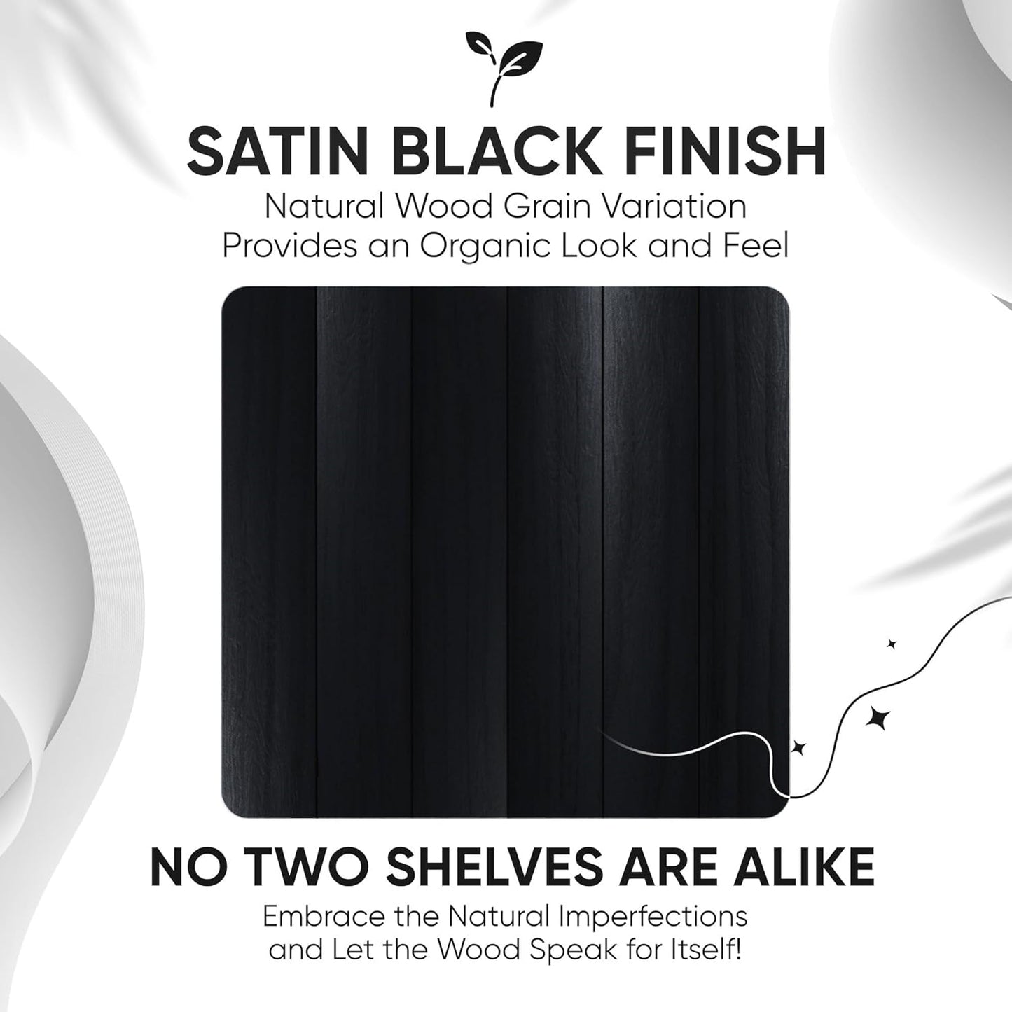 Homeforia Floating Shelf Black 12 inch, High End Solid Real Wood Small 12inch Floating Shelves for Wall Mounted, Black Wooden 12 in Floating Shelves, Heavy Duty Bracket, 12 X 6.5 X 1.75 inch, Set of 4