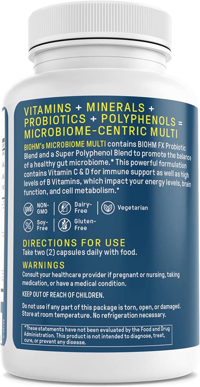 BIOHM Microbiome Multi + Probiotics 21 Vitamins 60ct/30 servings