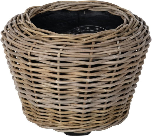 Rattan Kobo Indoor Outdoor Planter Basket with Plastic Pot Medium 35 Gallon Soil Capacity