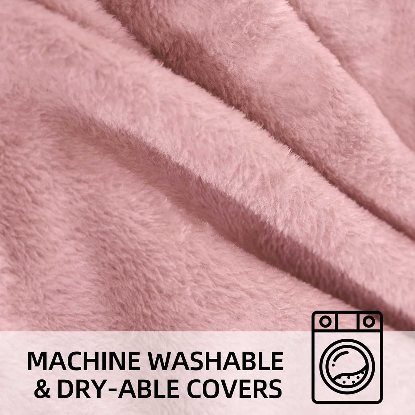 Bean Bag Chair 5Ft, Memory Foam Filled, Large Beanbag Chairs for Adults and Teens, Soft Sofa with Removable Flannel Cover, Round Couch for Living Room Bedroom College Dorm (Pink, 5FT-60×60"×24")