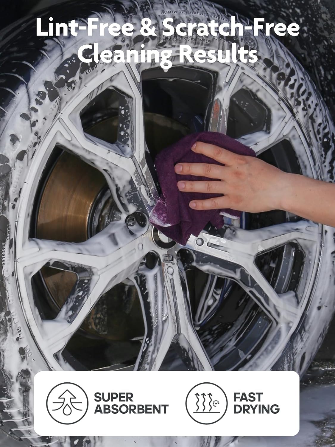 Fantasticlean Microfiber Cleaning Cloth Roll -75 Pack, Tear Away Microfiber Towels, 12" x 12", Reusable, Washable, Scratch Free, Ultra Absorbent Dish Rags for Car, Home, Garage or Shop (Dark Purple)