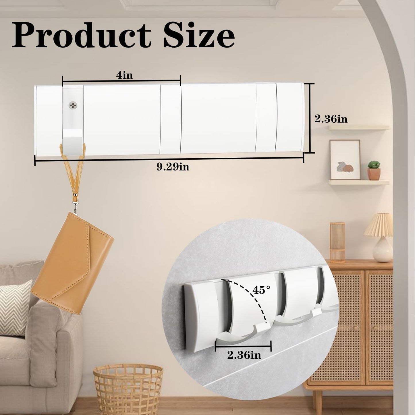 Folding Coat Hooks, Wall Mounted Coat Rack with 3 Retractable Hooks, Heavy Duty Towel Rack for Bathroom Wall Hook for Hanging Clothes Bathrobe, Stainless Steel Coat Hanger for Entryway(White)