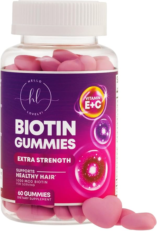 Hair Vitamins Gummy with Biotin 5000 60 Gummies