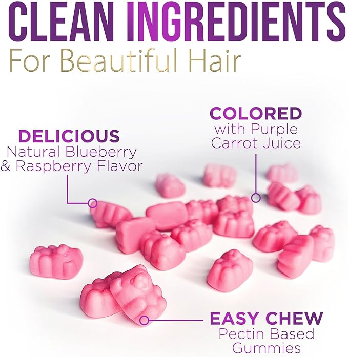 Hair Vitamins Gummies with Biotin 5000 60 Gummy