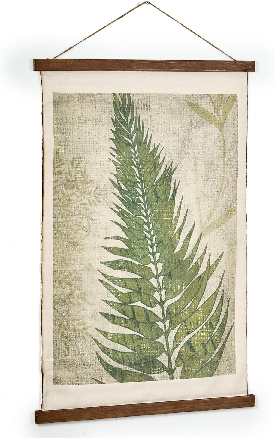 American Art Decor Fern Leaf Wall Scroll Tapestry with Rope
