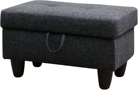 Ottoman Rectangular Storage Ottoman Bench, Footrest Stool Footstool with Lid for Living Room, Bedroom, Entryway, Brown, 28.5"x19"x17.5"