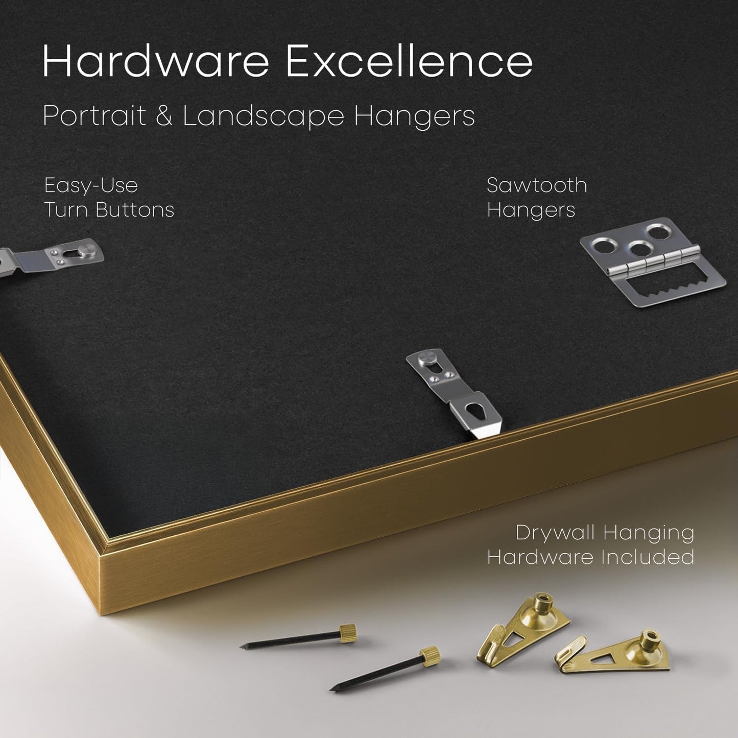 Homeforia Bronze Picture Frames 8x10, High End Metal 8 x 10 Photo Frame with Mat 5 x 7 Art, 10x8 Brass Frame Matted to 5x7 inch Print, 8by10 Wall or Tabletop Frames, Tempered Glass, Wall Kit, Set of 1