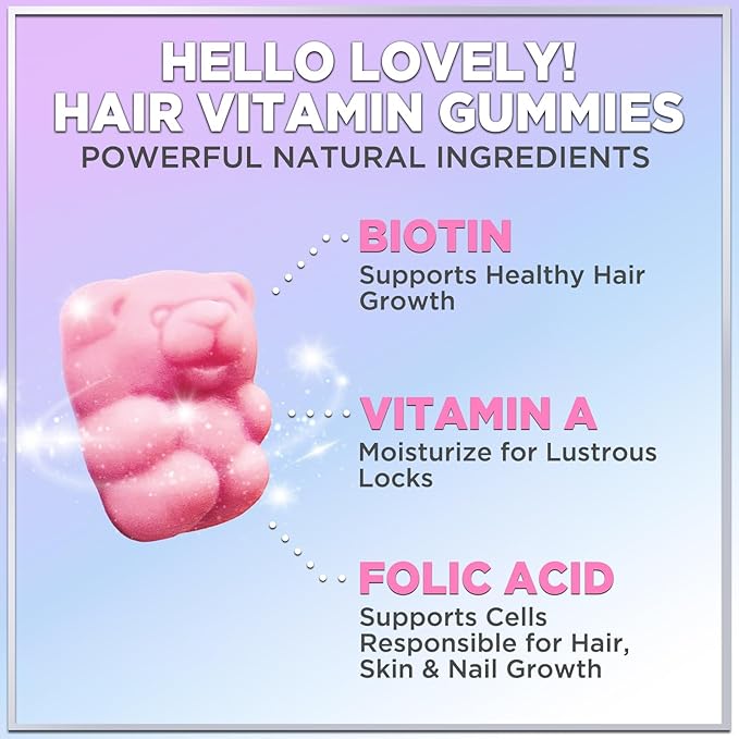 Hello Lovely! Hair Vitamins Gummy 5000 mcg 60 Bear