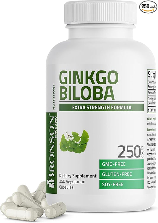 Bronson Ginkgo Biloba Extra Supports Brain 250 Vegetarian