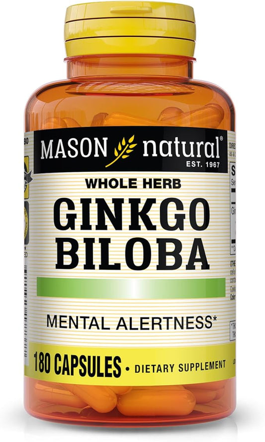 Mason Vitamins Ginkgo Biloba Leaves Powder, 500 mg 180 Gelatin