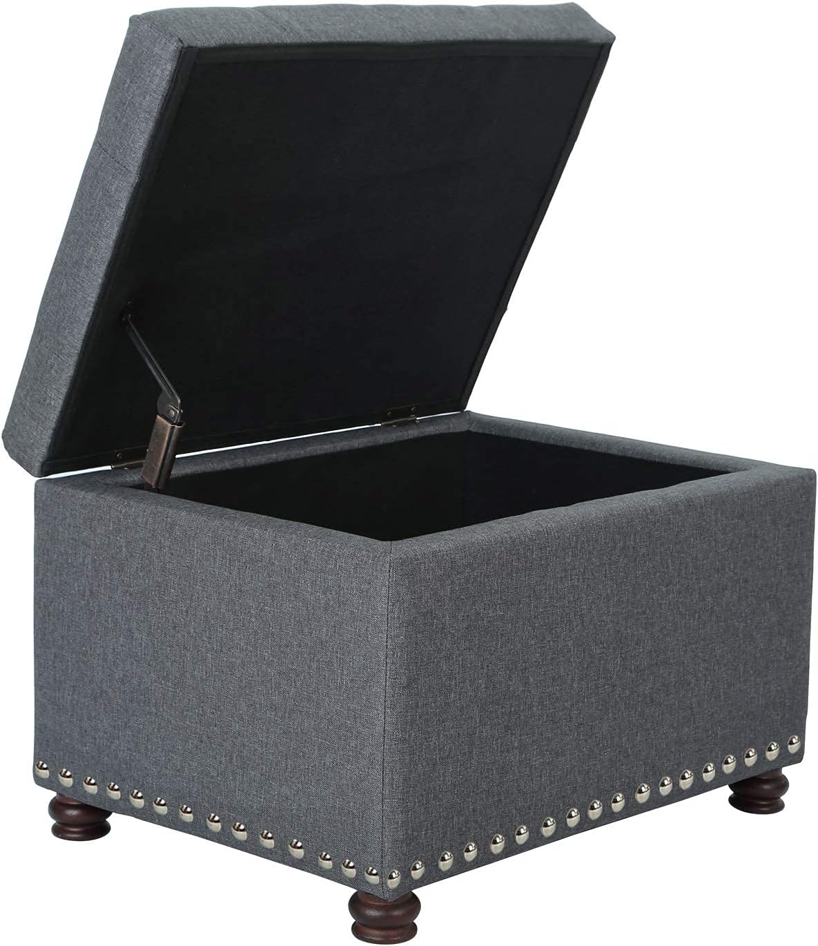 Joveco Storage Ottoman Bench Rectangular Fabric Organization Foot Rest, 24 Inch Modern Tufted Bedroom Foot Stool and Seat for Entryway, Bedroom, Living Room