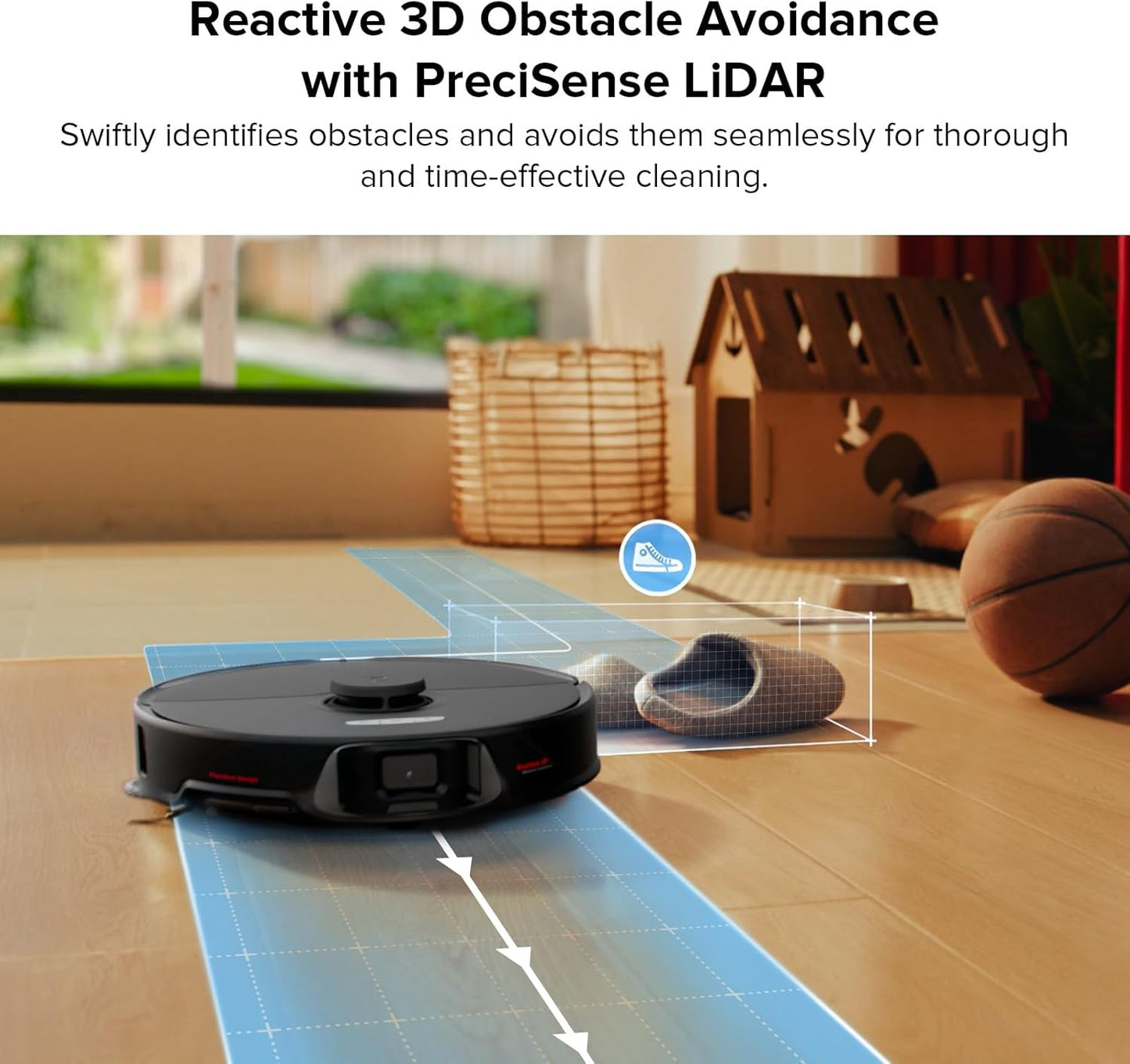 roborock S8 Max Ultra Robot Vacuum and Mop, All-in-One Dock, PreciSense LiDAR Navigation, Smart Dirt Detection, Self-Emptying, 8000Pa Suction for Various Floors, 20mm Auto Lifting for Carpet, Black