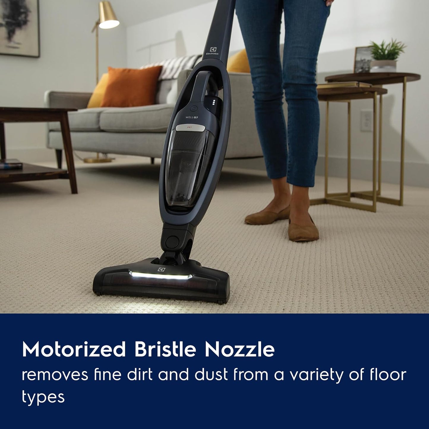 Electrolux WellQ7 Pet Cordless 2-in-1 Vacuum Cleaner with Motorized PetPro+ Nozzle for Easy Pet Hair Removal, 50-Minute Run Time, 2 Power Modes, Indigo Blue