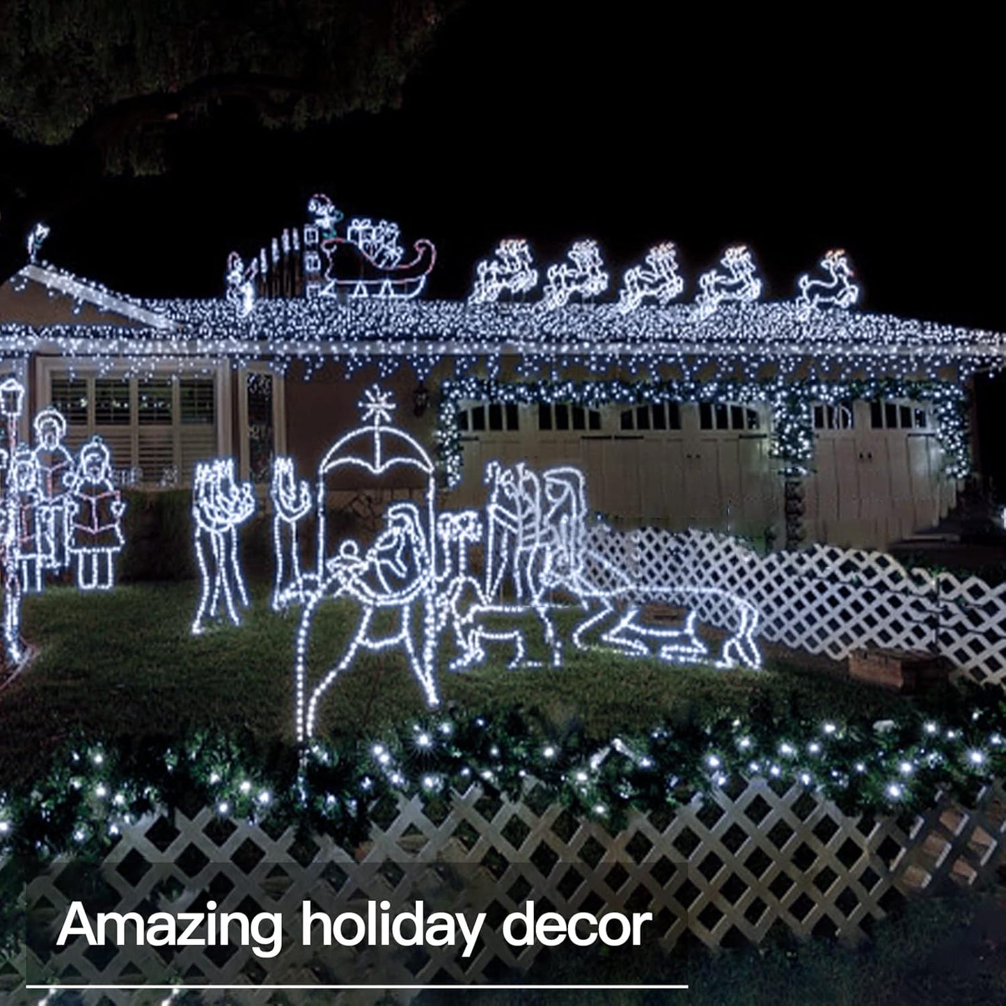 suddus 33ft 100 LED Outdoor String Lights, White Fairy Lights Battery Operated with Remote, Led Twinkle Lights for Bedroom, Backyard, Wedding, Tree, Mason Jar, Wall, Centerpiece, Christmas