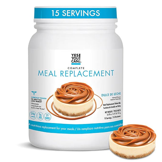 Yes You Can! Complete Meal Replacement - 15 Servings, 20g of Protein, 0g Added Sugars, 21 Vitamins and Minerals - All-in-One Nutritious Meal Replacement Shake (Dulce De Leche)