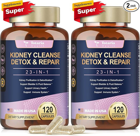 2 Packs Kidney Cleanse Detox & Repair Capsules, Chanca Piedra & Cranberry Pills for Kidney Support Supplement Extra Strength with Kidney Stones Dissolver, Urinary Tract Health for Woman
