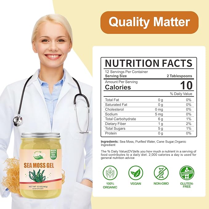 ACEYO (12 OZ Organic Sea Moss 102 Vitamins