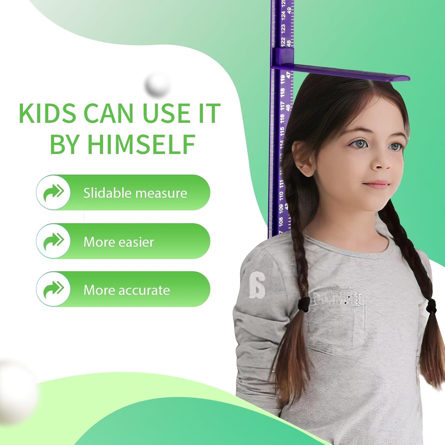 Growth Chart for Wall, Children Height Measurement,3D Removable Growth Height Chart,Splicing Height Ruler for Kids Baby Nursery 79 inch (Purple)