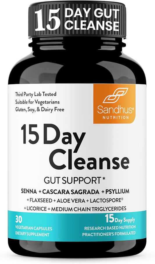 Sandhu's 15 Day Gut Cleanse Colon 30 Capsules Supplement,15 Days