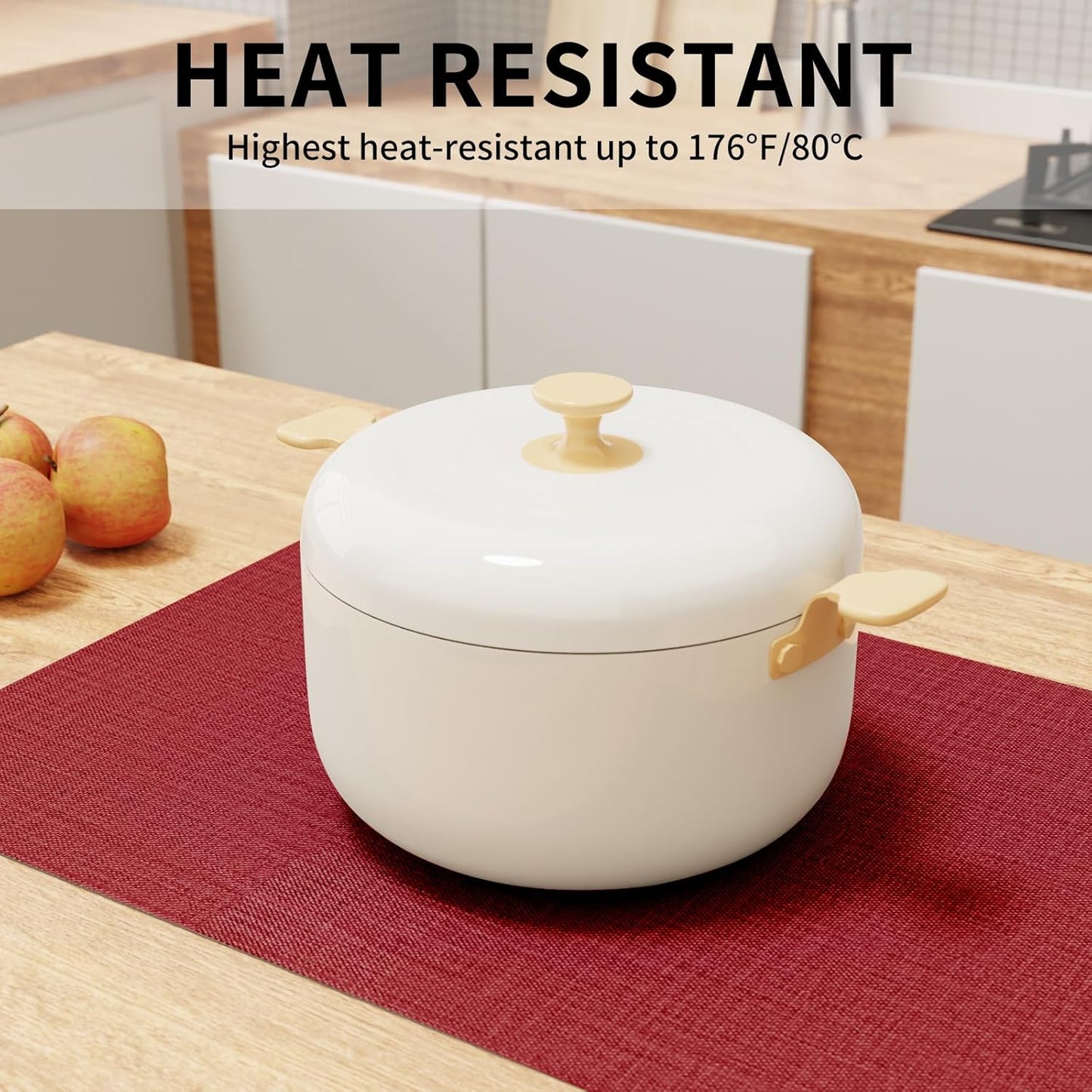 Cloth Placemats, Set of 6 Heat-Resistant Cotton Linen Blend Double Layered Machine Washable Place Mats, Wrinkle Free Thick Fabric Dining Table Mats for Indoors & Outdoors (Burgundy, 6)