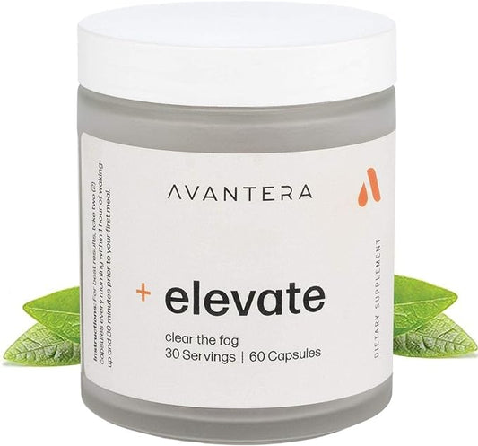 Avantera Elevate Premium Nootropic Supplement - Beat Brain Fog - Best Focus Supplements for Memory & Focus Support - Energy Without Crash - 60 Count Pills for Women & Men