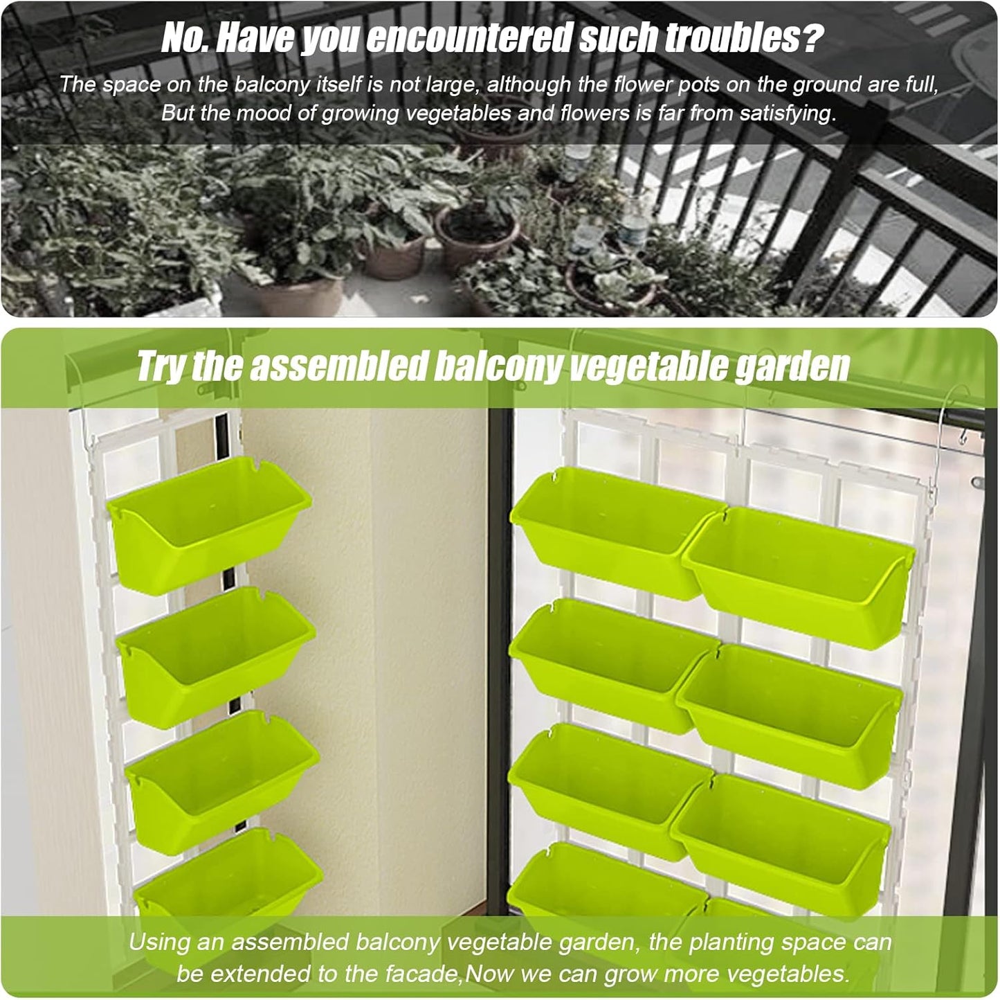 LOYALHEARTDY Vertical Garden Wall Planter Wall Mounted Planter 4-Tier Vertical Garden Planters for Growing Strawberries, Flowers, Vegetables, Herbs Indoor/Outdoor Decoration (Light Green)