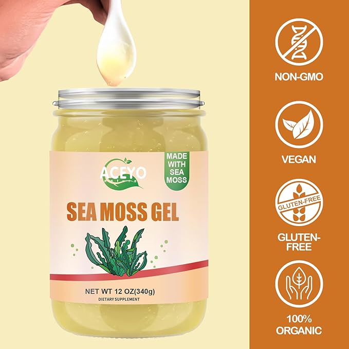 ACEYO (12 OZ Organic Sea Moss 102 Vitamins