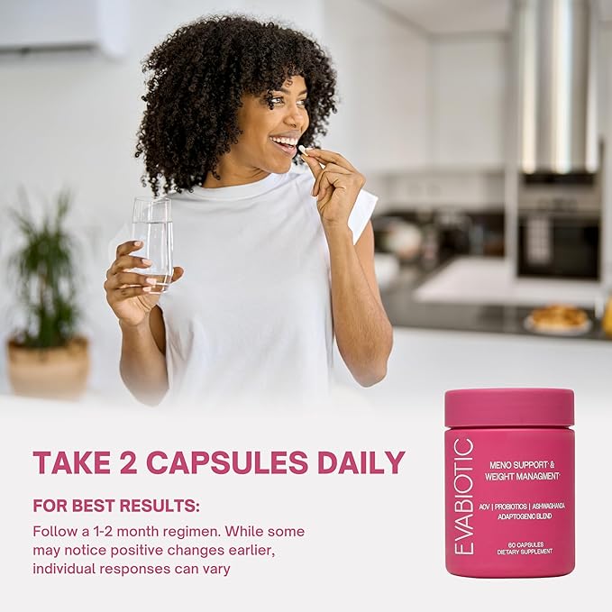 Complete Menopause Support | Ashwaghanda, Probiotics, ACV + Chasteberry for Weight Management, Hot Flashes, Night Sweats, Bloat, Hormone Balance & Mood Swings* | Non GMO, Vegan 60 Caps