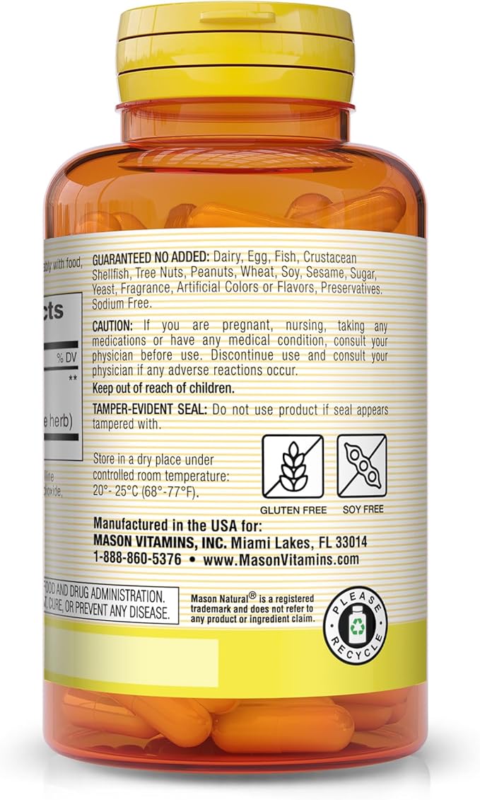 Mason Vitamins Ginkgo Biloba Leaves Powder, 500 mg 180 Gelatin