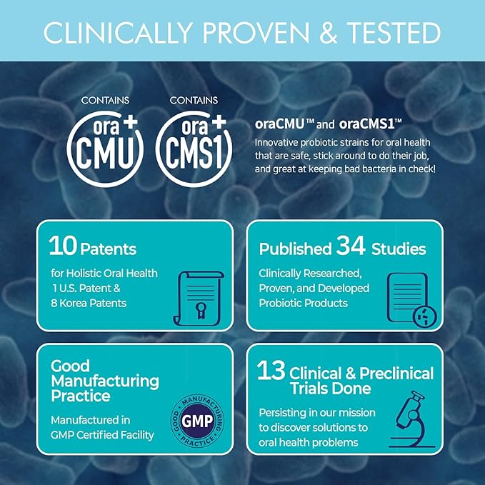 Teeth & Gums Dental Probiotic, Naturally Supports Oral Health and Immunity, Oral robiotics Supplement 8 Billion CFU, Grape Flavor, 30 Lozenges 2-Pack