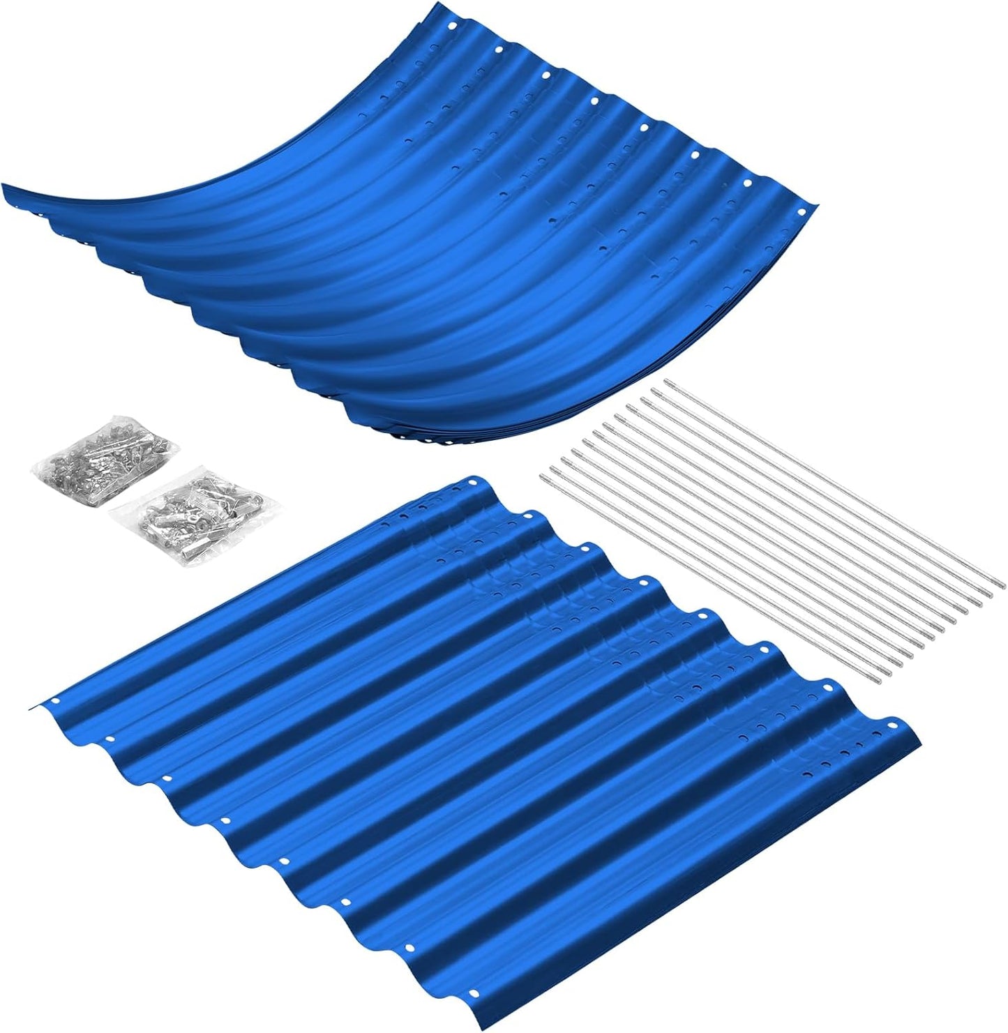 Land Guard 8x4x3ft Oval Galvanized Raised Garden Beds, Large-Capacity Metal Planter Box Outdoor, Durable Deep Raised Garden Bed 3ft Tall, Raised Beds for Gardening Vegetables, Royal Blue