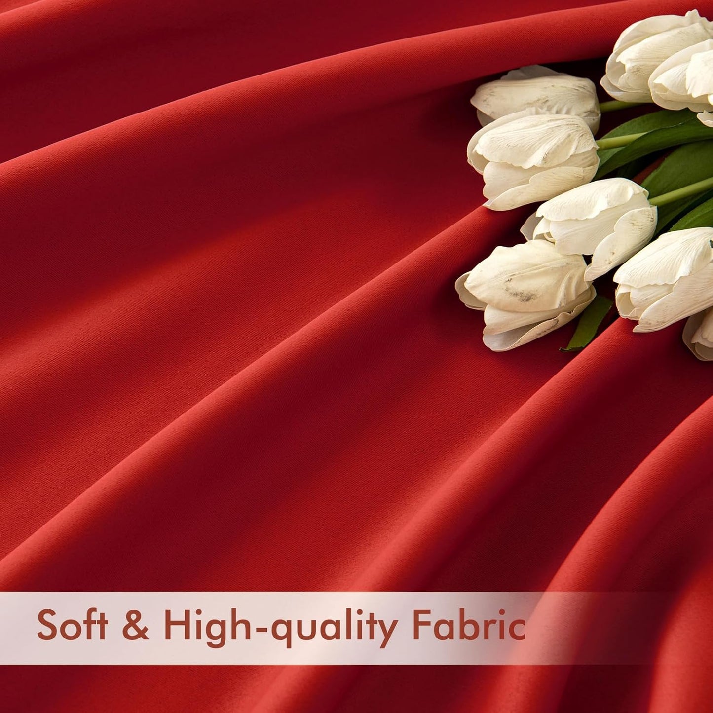 MIULEE Red Back Tab Blackout Curtains 120 Inch Long 2 Panels Set for Living Room Bedroom, Rod Pocket/Pinch Pleat Extra Long Thermal Insulated Room Darkening Pleated Light Blocking 10FT Drape