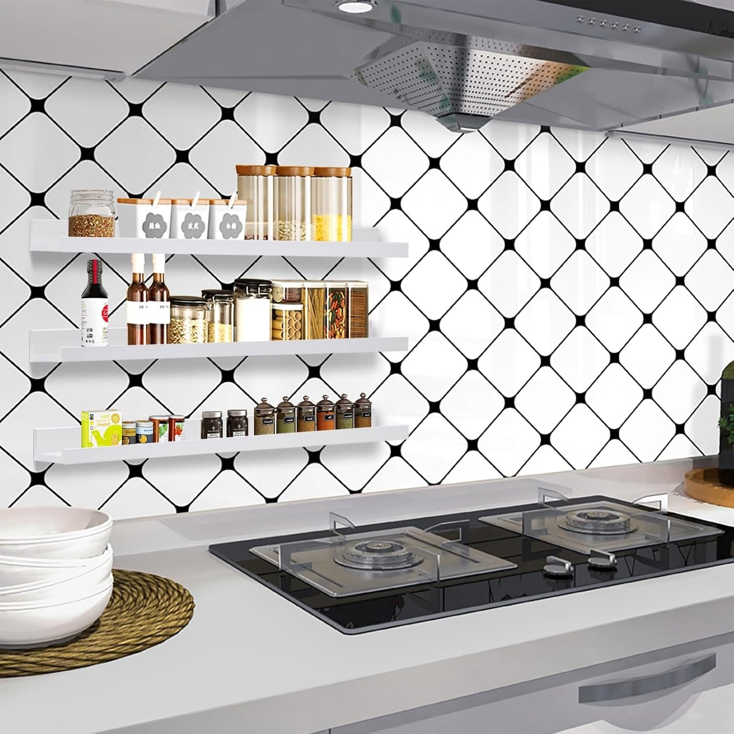 AZSKY White Kids Bookshelf Floating Shelves Wall Mounted 24 Inches Long Nursery Wooden Book Shelves for Toys Storage Picture Ledge Shelf for Living Room Bedroom Decor Books Photo Frames Set of 3