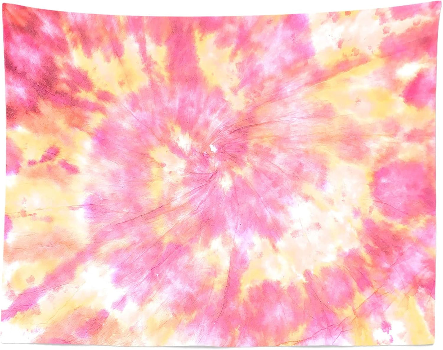 Loccor 6x4ft Tie Dye Tapestry Light Orange Watercolor Craft Dirty Tie-Dye Textile Abstract Chaotic Hippie Tapestry Wall Hanging for Living Room Bedroom Decor （Pattern Painted on Polyester Fabric）