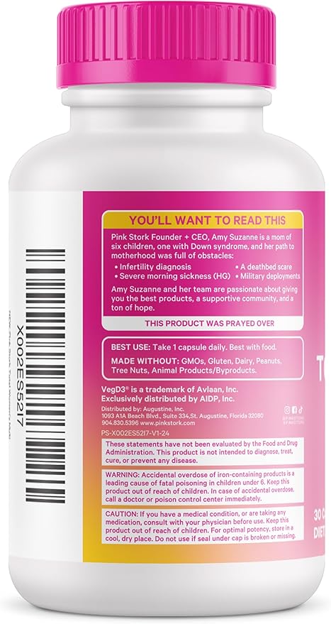 Pink Stork Women's Multivitamin 19 Vitamins B6, B12 B12 & 30 Capsules